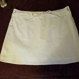 White Drawstring Lined Skirt